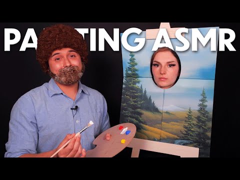 ASMR | Painting a MASTERPIECE with Bob Ross | ft. @BusyBASMR
