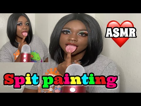 ASMR Spit Painting  On Your Face 👩‍🎨🎨💧 #asmr #asmrmouthsounds #spitpainting #asmrspitpainting
