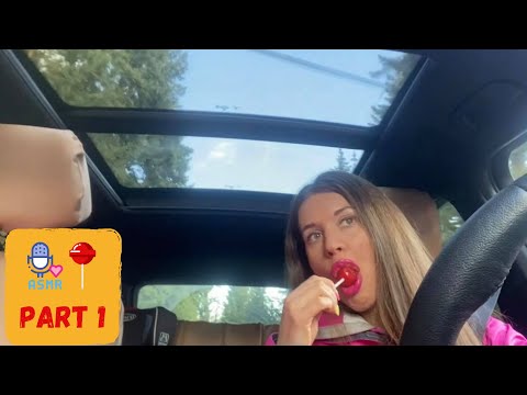 ASMR Eating Lollipop 🍭 Candy in the car (driving) | part 1