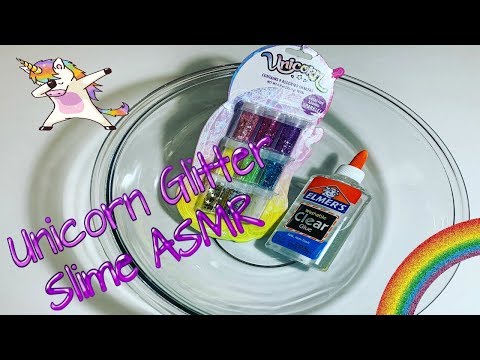 How To Make Slime with Unicorn Glitter [ASMR]