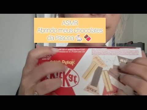 ASMR caseirinho | mostrando e abrindo os chocolates da Páscoa 🍫 tapping