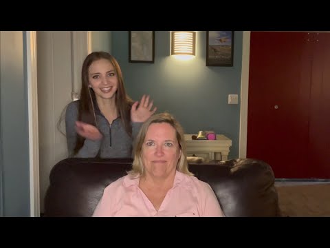 Real Person ASMR with my mom for the first time! (Soft spoken, brushing, tracing, etc.)