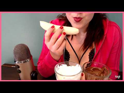 Eating a Banana with WhipCream and Nutella-Sorry no sound!