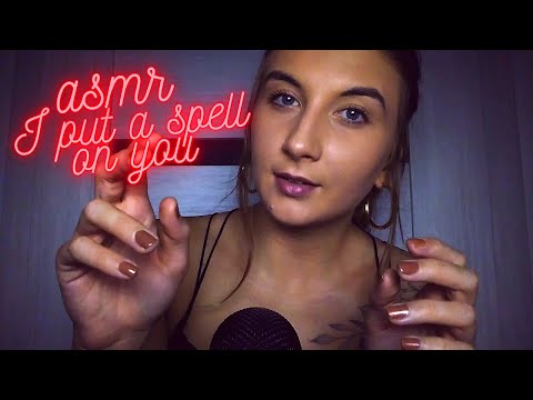 ASMR| Putting spell on you| relaxing inaudible whispering, hand movements