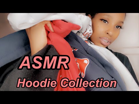 ASMR | Hoodie Collection Try on haul Scratching Fast & Slow W/Fabric Sounds ✨