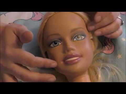 Asmr  - Doing Barbie's make up! & Tapping on Make Up