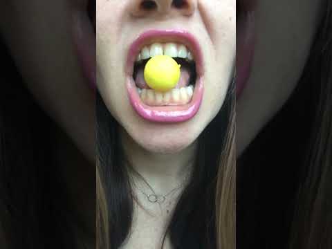 ASMR S0UR ball PUCKER - Satisfying sounds lemon yellow slurping