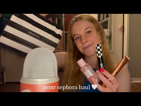 ASMR Sephora Haul (tapping, personal attention, tongue clicking & more!)