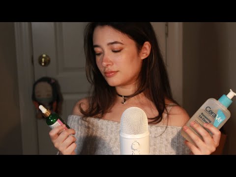 ASMR Skincare Routine Tips & Products! 🧴(softspoken whispers, tapping, scratching, etc.)