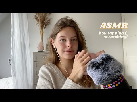 ASMR box tapping & scratching! (whispering, triggers, fast tapping)