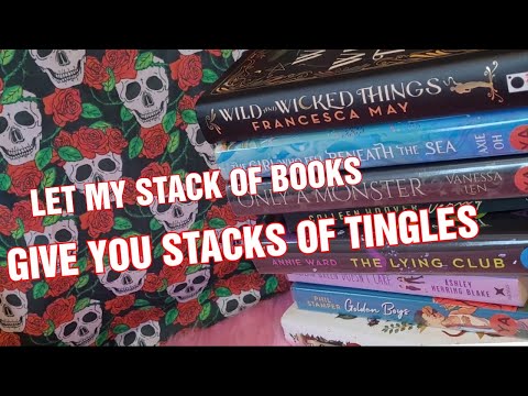 ASMR Let my Stack of Books .. give you STACKS OF TINGLES !! Book sounds.. Tracing.. Whispering