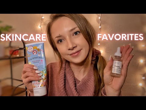 ASMR Current Skincare Products I Use Daily | Tapping, Scratching, Gentle Whispering & More Triggers