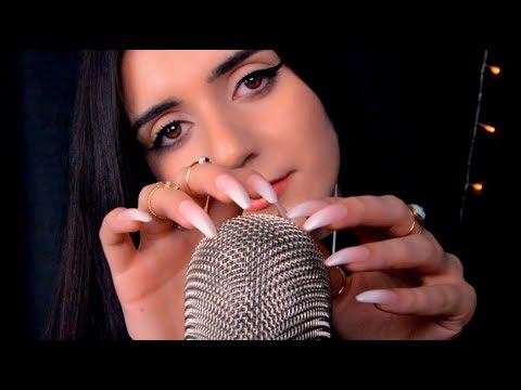 [ASMR] Tingly Mic Scratching With Long Nails & Ear Blowing [no talking]