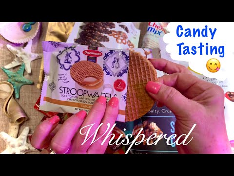 ASMR Candy Tasting (Whispered only) Candy I have never seen or tried before! Yum! Gentle chewing.