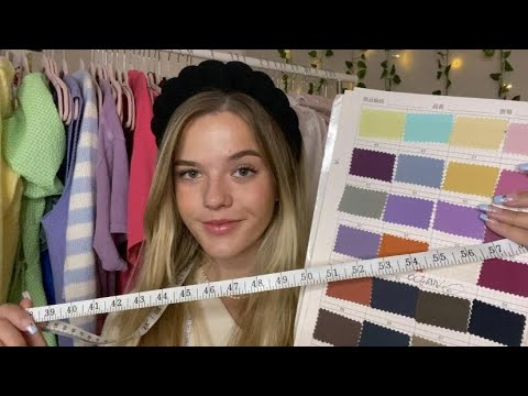 ASMR French Designer Creates Your Movie Premier Outfit 🎥 (measuring, writing, fabrics)
