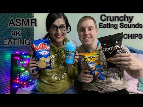 ASMR Eating Chips (Trying Different Chips) 😋 Eating & Drinking Sounds Whisper ♡