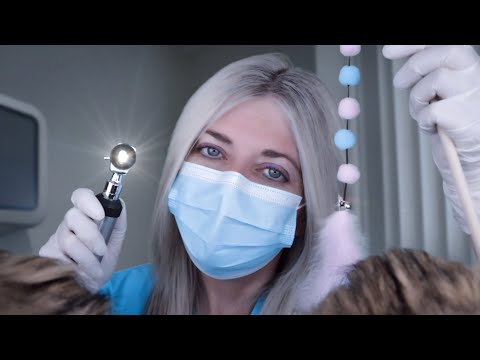 ASMR Ear Cleaning & Ear Exam by Vet - You’re A Cat! Otoscope, Purring, Fizzy Drops, Latex Gloves