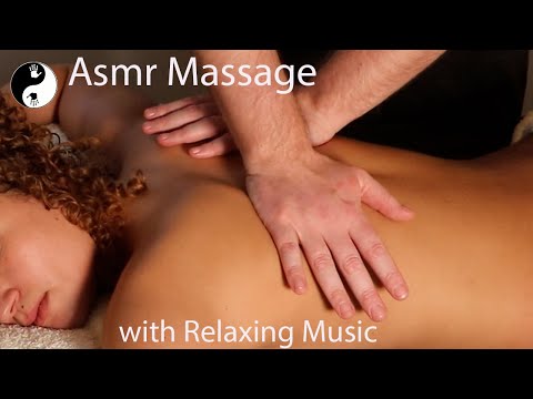 [ASMR] Soothing Back Massage with Relaxing Music[Close Ups][No Talking]