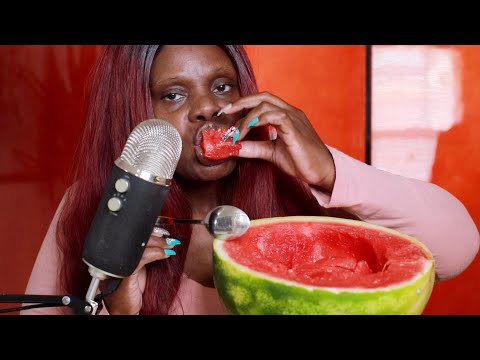SWEETEST RIPE WATERMELON ASMR EATING SOUNDS