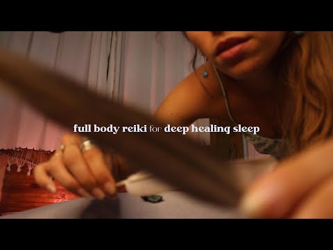 full body ASMR REIKI for deep healing sleep | singing bowl, guided meditation, plucking energy