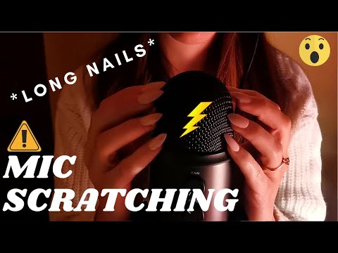 ASMR - FAST and AGGRESSIVE MIC SCRATCHING with LONG NAILS 🤤