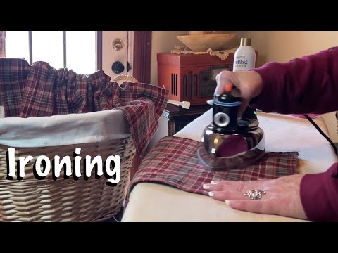 ASMR REQUEST Ironing with steam ( No talking ) starch spray can/plastic hangers/clothes scratching