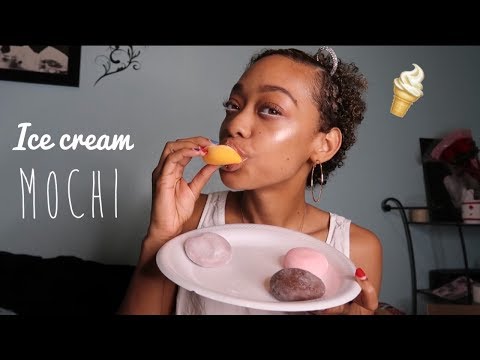 ASMR | Eating Ice Cream Mochi (chewy, sticky mouth sounds)