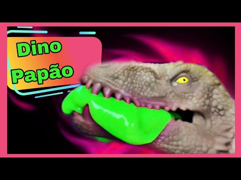 Asmr Dino papão comendo slime/ (Som De Chiclete)🍬