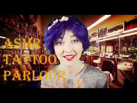ASMR Tattoo Parlour (Close-Up Whispering, Page Turning, Tattoo Buzzing)