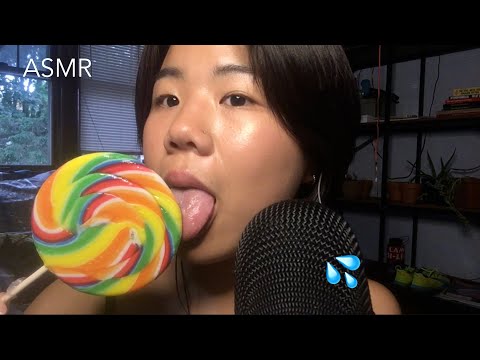 ASMR | Lollipop Licking and Eating🍭👅Mouth Sounds