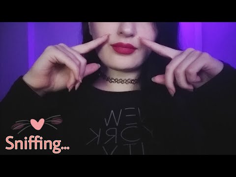 ASMR sniffing your neck&breathing sound (fast and slow)😌👃