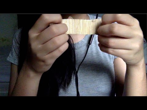 [ASMR] Tapping Scratching and Tearing Wood