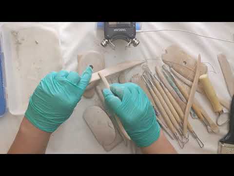 Scraping Wooden Pottery Tools ASMR