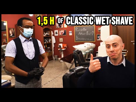 💈 1,5 HOUR of CLASSIC OLD TIME WET SHAVE with MASSAGE and HOT TOWEL 💈 ASMR no talking