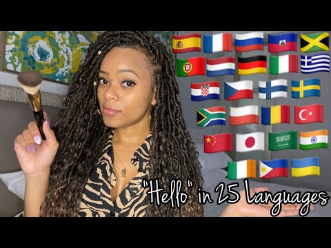 👋🏽 ASMR 👋🏽 "Hello" in 25 Different Languages | Face Brushing