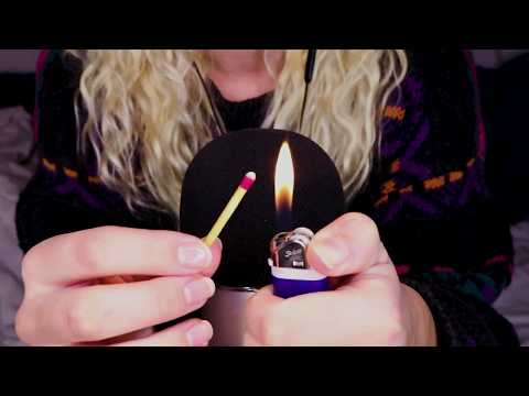 ASMR~ brushing, tapping, matches, lighting up candles, tingles~