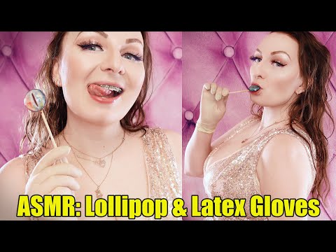 ASMR: Eating Lollipop Candy In Latex Medical Gloves