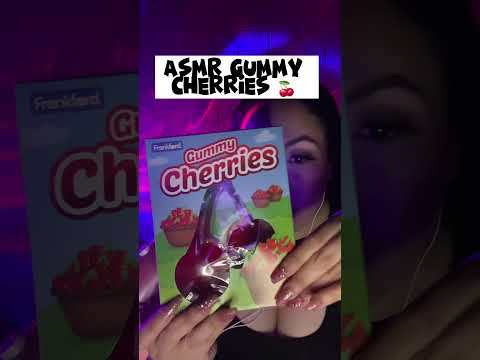 ASMR Gummy Cherries 🍒#asmr #asmreating #asmrcandy #asmrtingles  #asmrsounds