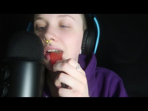 ASMR | HARIBO Giant Strawbs | Super Sticky Chewy Sounds