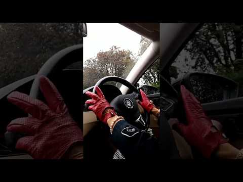#leathergloves #driving #ASMR Mummy Drives the Car Wearing Red Leather Driving Gloves