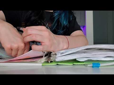 ASMR Looking Through Documents |paper shuffling, page protectors, tapping, no talking