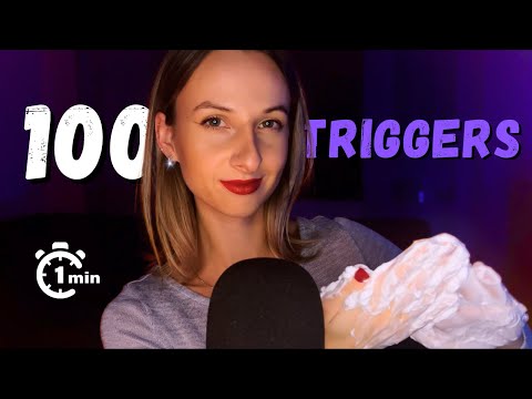 4K ASMR | 100 Triggers in 1 Minute ⏳