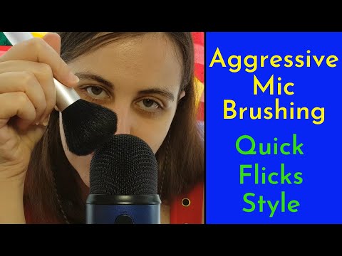 ASMR Fast & Aggressive Mic Brushing - Quick Flicking Brush Strokes