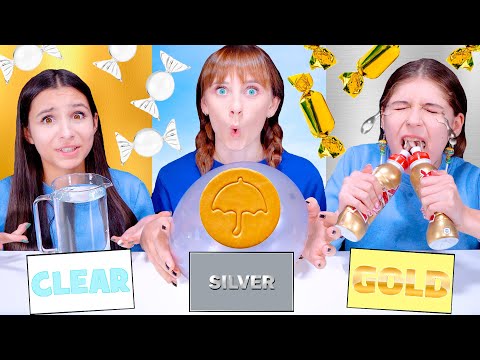 ASMR Clear Food VS Gold Food VS Silver Food Challenge By LiLiBu