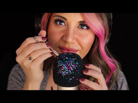 [ASMR] Removing glitter from the mic / Cleaning it ✨ *Stronger sounds*