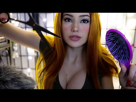 ASMR Relaxing Sassy Haircut 💇 { Brushing, Scissors, Personal Attention } 💜