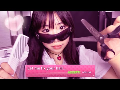 ASMR| Popular mean girl plays with your Hair (Dating sim💗)