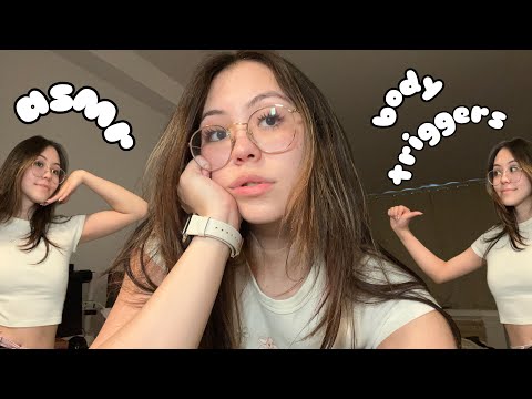 ASMR Body Triggers and Clothes Scratching (Fast Casual Rambles, Collarbone Tapping)