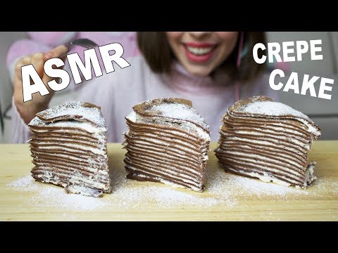 ASMR CHOCOLATE CREPE CAKE (Soft Relaxing Eating Sounds) NO TALKING