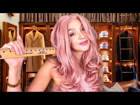 ASMR - Men's Suit Fitting Roleplay, Sadie is Measuring You (Close Up Personal Attention)